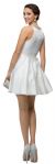 Jeweled Collar Scoop Neck Short Homecoming Party Dress back